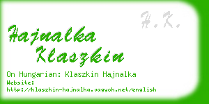 hajnalka klaszkin business card